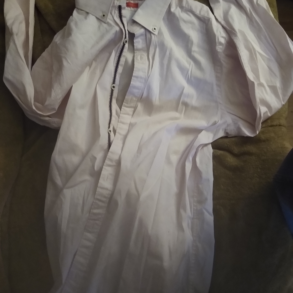 Men large slim fit Mens dress shirt light pink